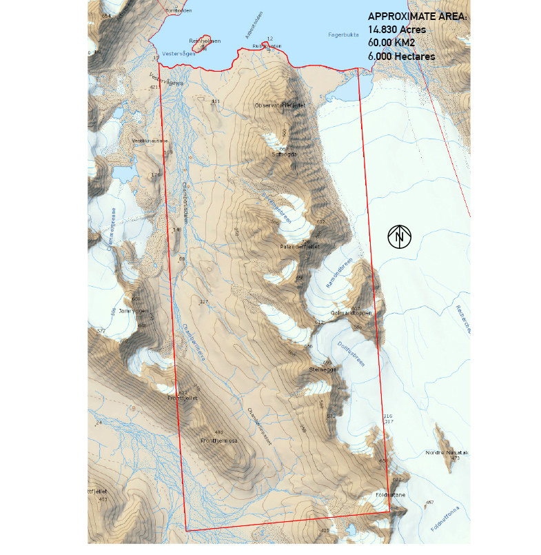 Indicative property boundary map for Søre Fagerfjord